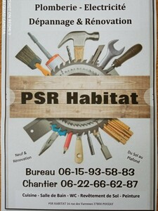 PSR habitat Pouzay, Plombier, Electricien