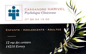 Cassandre Harivel Évrecy, Psychologue conseiller, Psychothérapeute