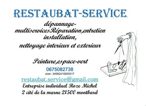 Restaubat service Montbard, Prestataire de petits travaux de bricolage, Prestataire de travaux ménagers