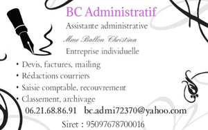BC Administratif Le Breil-sur-Mérize, Secrétaire à domicile, Autre prestataire administratif, juridique ou comptable