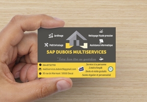 SAP DUBOIS MULTISERVICES  Douai, Jardinier, Agent de nettoyage industriel, Assistant informatique et internet à domicile, Prestataire de petits travaux de bricolage