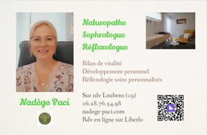 Nadège PACI  Loubens, Naturopathe, Sophrologie, Réflexologue
