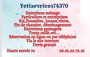 Yetiservices74370  Charvonnex, Agent de nettoyage industriel, Autre prestataire de services, Autre prestataire de services à la personne, Autre prestataire de services aux entreprises