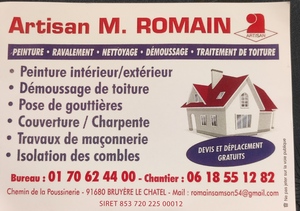 Romain  Brétigny-sur-Orge, Peintre en bâtiment, Couvreur