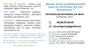 Lili corrige tout Rennes, Correcteur, Autre prestataire de communication et medias, Autre prestataire de services, Autre prestataire de services aux entreprises, Lecteur, Noteur copiste, Sténotypiste de conférence, Transcripteur